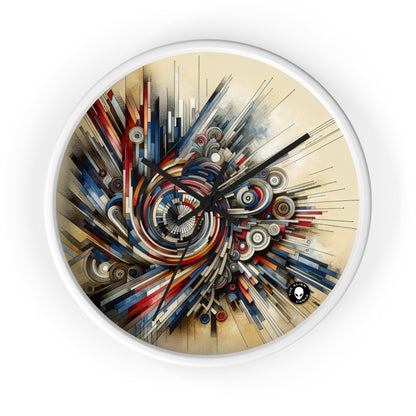 "Fragmented Realms: A Surreal Exploration in Color and Form" - The Alien Wall Clock Avant-garde Art