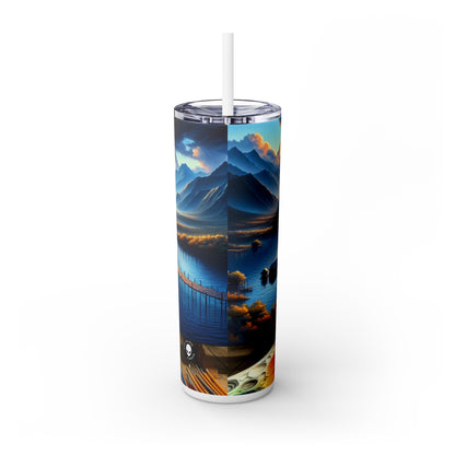 « Récolte abondante : un bol de fruits hyperréaliste » - The Alien Maars® Skinny Tumbler avec paille 20oz Hyperréalisme