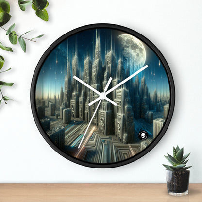 "Nighttime Cityscape Melt" - The Alien Wall Clock