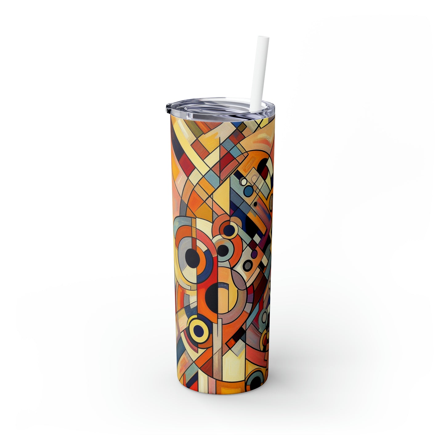 Chaos et harmonie : une danse visuelle - The Alien Maars® Skinny Tumbler avec paille 20oz Art abstrait