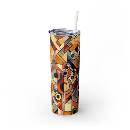 Chaos and Harmony: A Visual Dance - The Alien Maars® Skinny Tumbler with Straw 20oz Abstract Art