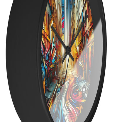 "Urban Ecosystem: A Graffiti Fusion" - The Alien Wall Clock Graffiti Art