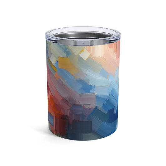 "Tranquil Sunset: A Soft Pastel Color Field Painting" - The Alien Tumbler 10oz Color Field Painting
