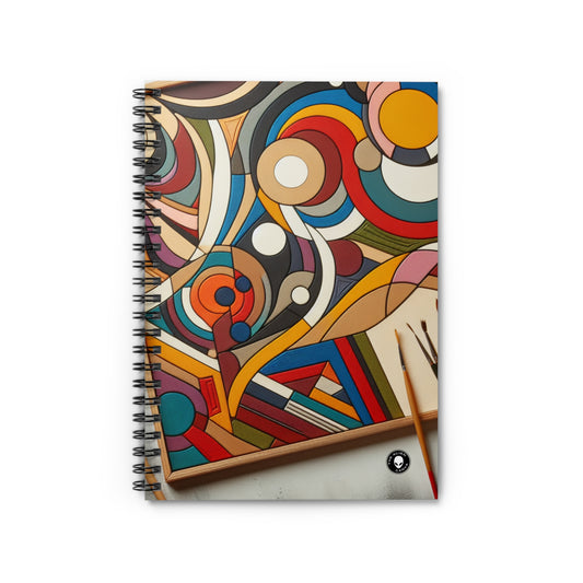 "Nightlife Chaos: A Dynamic Abstract Tribute to the City's Vibrant Energy" - The Alien Spiral Notebook (Ruled Line) Abstract Art