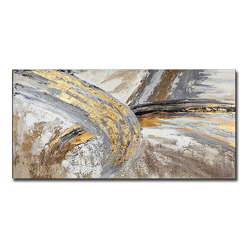 Thick Gold Abstract 3D Oil Painting Canvas Handmade