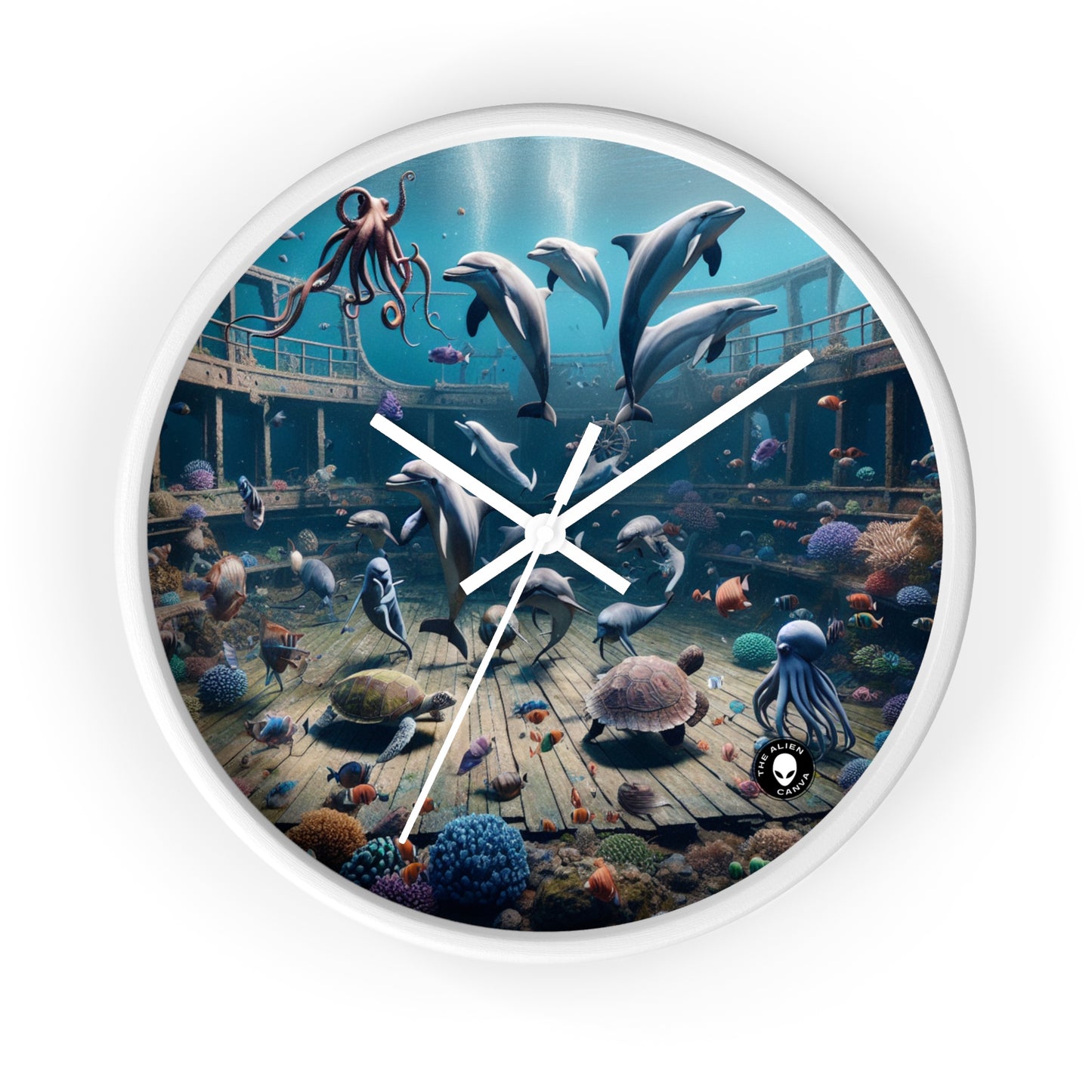 "Shipwreck Soiree: An Underwater Dance Party" - The Alien Wall Clock