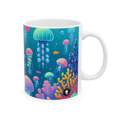 "Encantadora sinfonía submarina" - Taza de cerámica alienígena de 11 oz