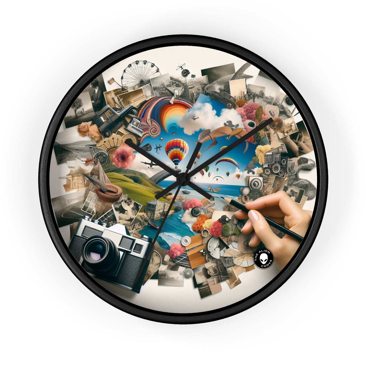 "NatureTech Metropolis: A Vision of Harmonious Coexistence" - The Alien Wall Clock Photomontage