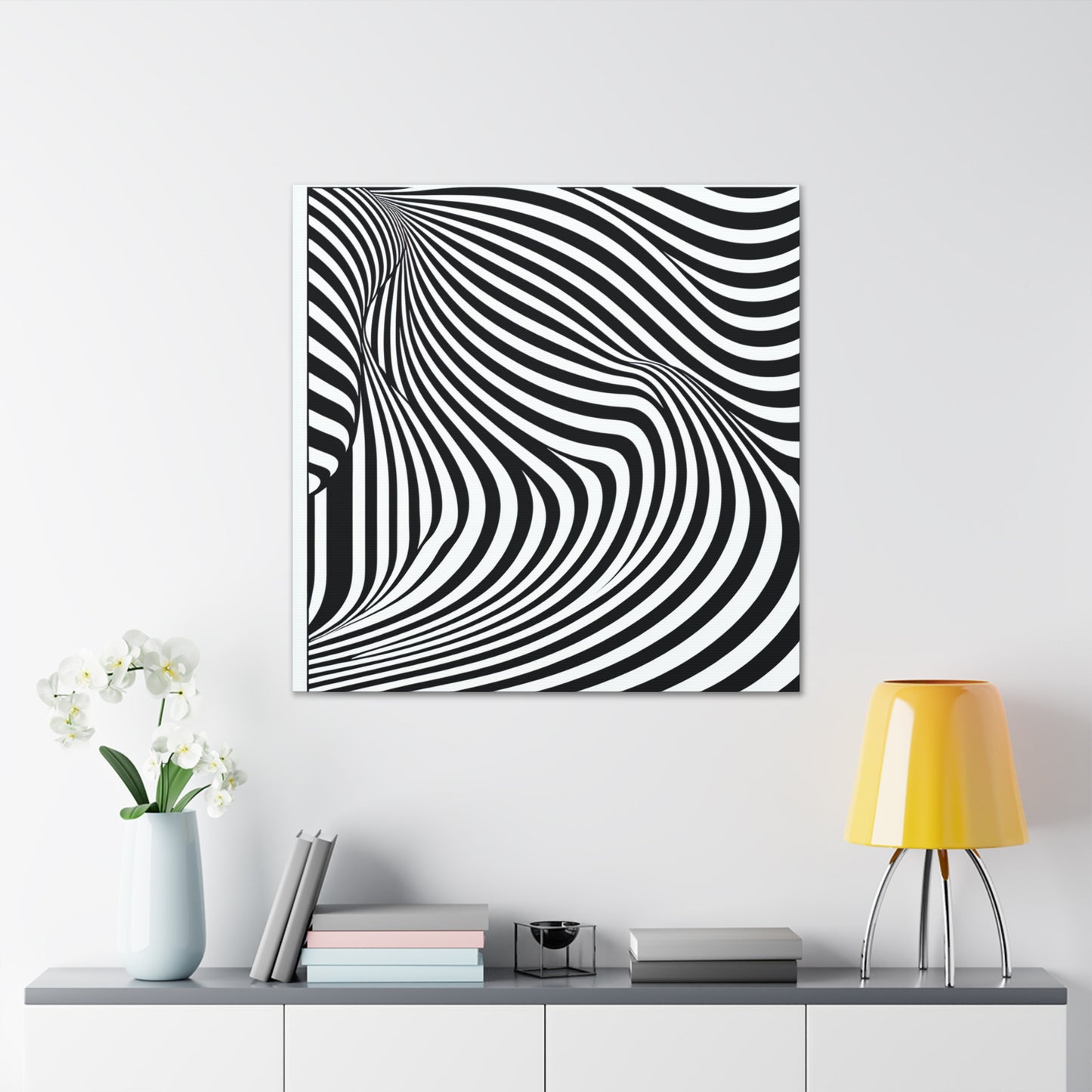 "Optical Illusion Wave" - ​​Le style Alien Canva Op Art