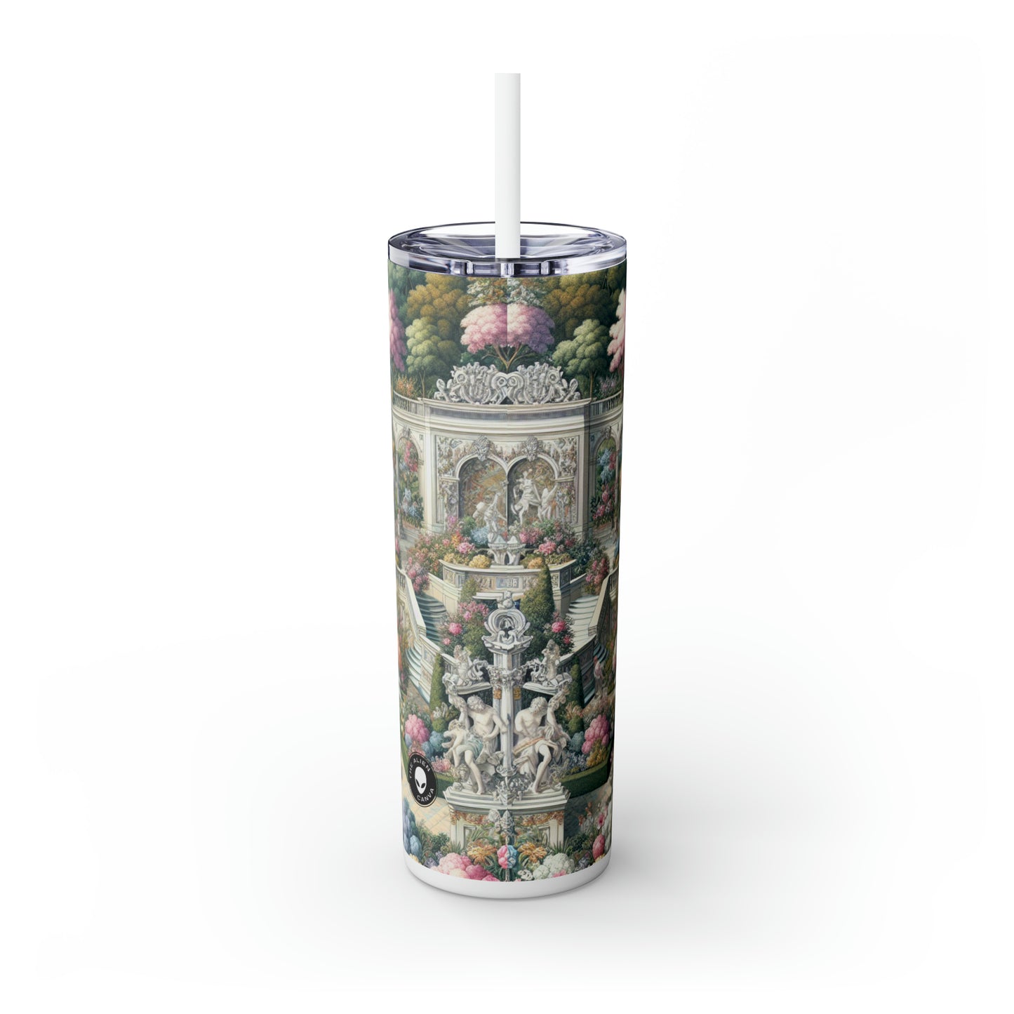 "Garden Elegance: A Rococo Affair" - Vaso delgado con pajita Alien Maars® de 20 oz Rococó