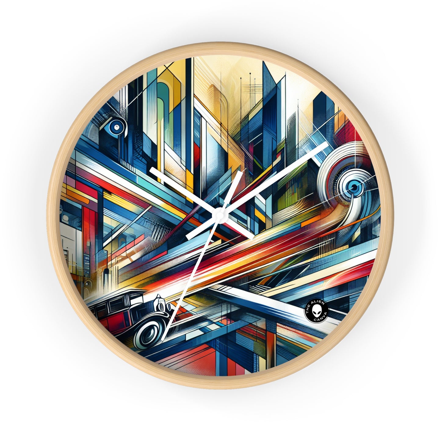 "Galactic Dream: Futuristic Neon City" - The Alien Wall Clock Futurism