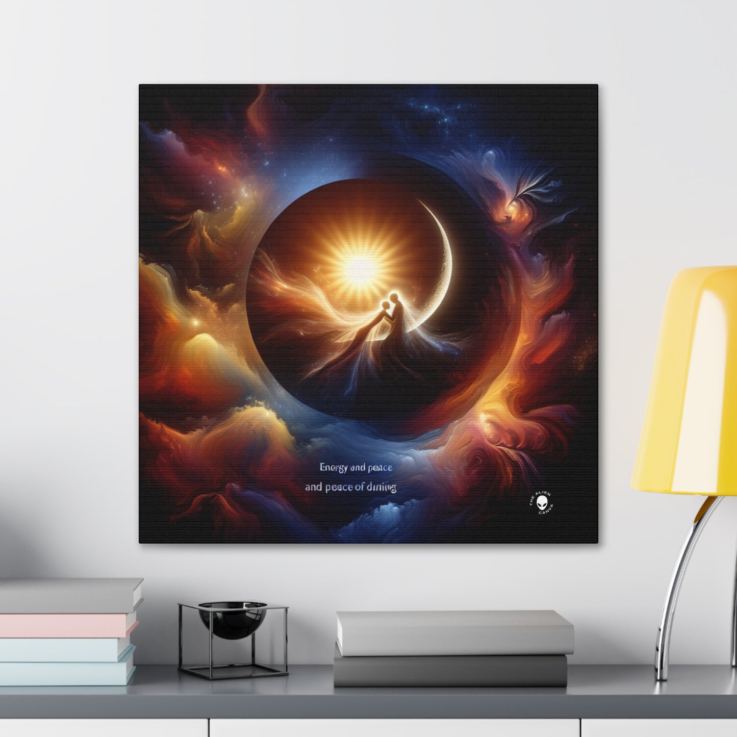 "Celestial Embrace: The Fusion of Sun and Moon" - The Alien Canva