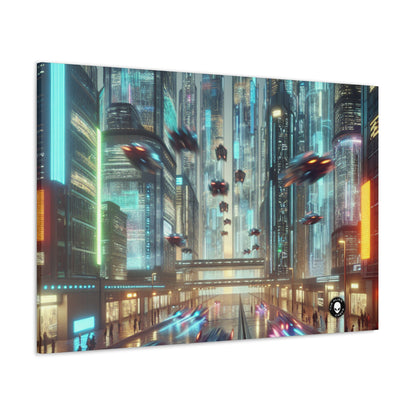 Neon Rain: A Futuristic Cityscape - The Alien Canva