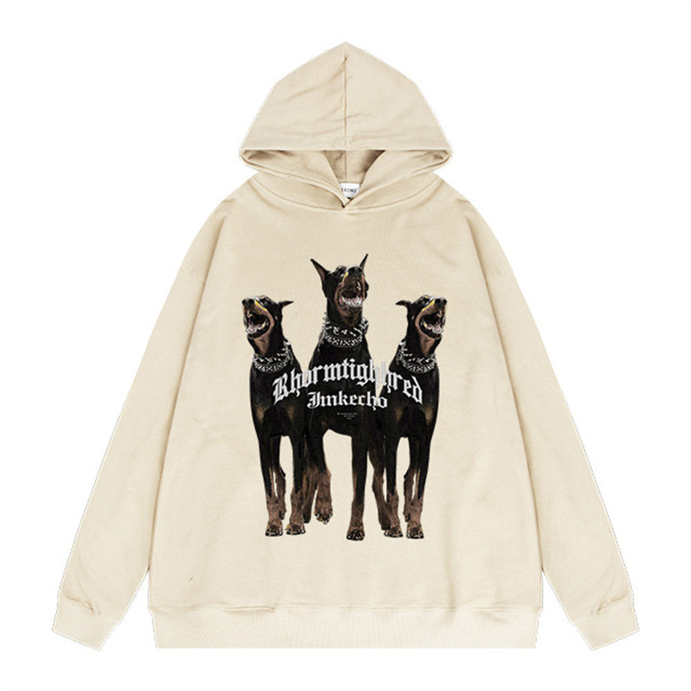 Sudadera con capucha estampada Three Doberman Pinscher para hombre