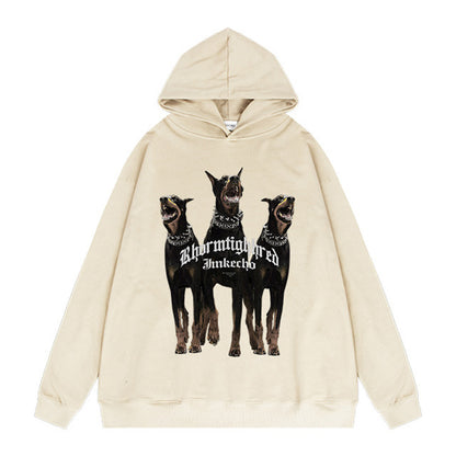 Three Doberman Pinscher Printed Hoodie Men