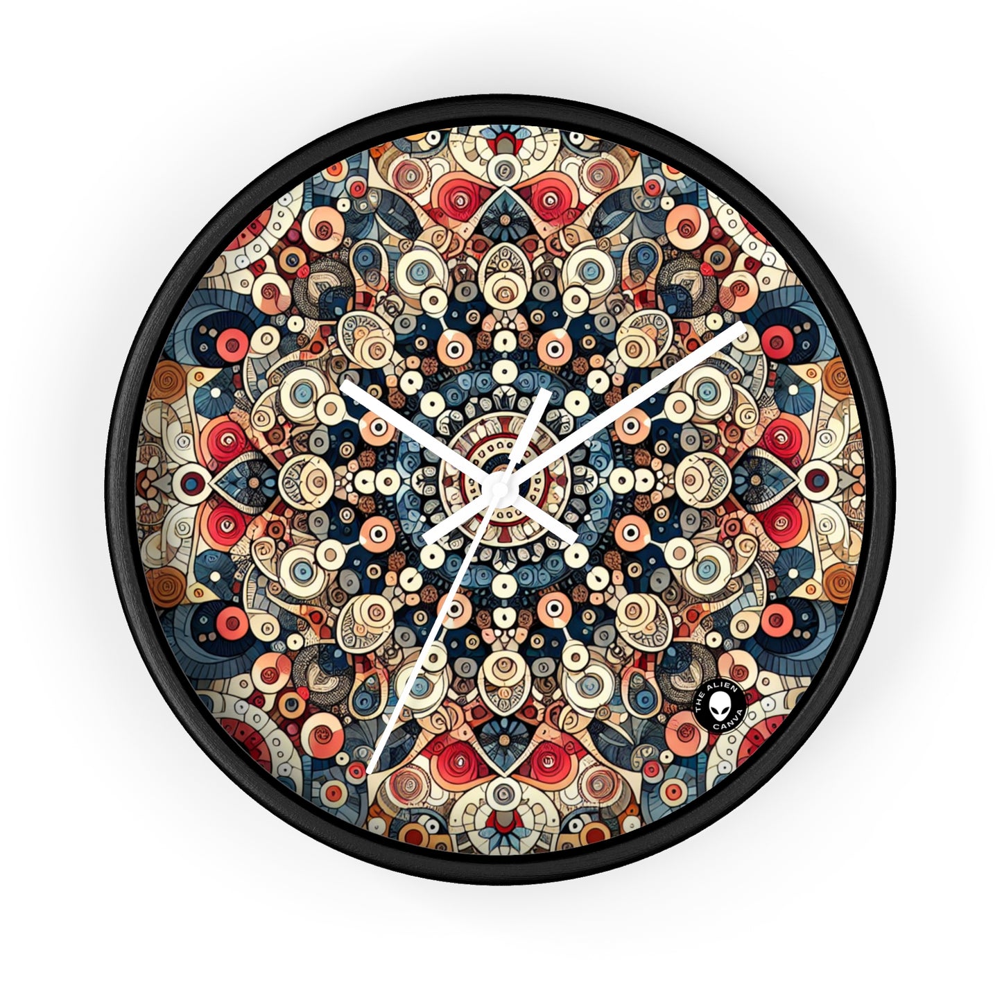 "La armonía de la naturaleza: arte floral del mandala" - El arte del patrón del reloj de pared alienígena