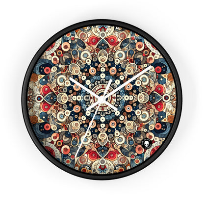 "La armonía de la naturaleza: arte floral del mandala" - El arte del patrón del reloj de pared alienígena