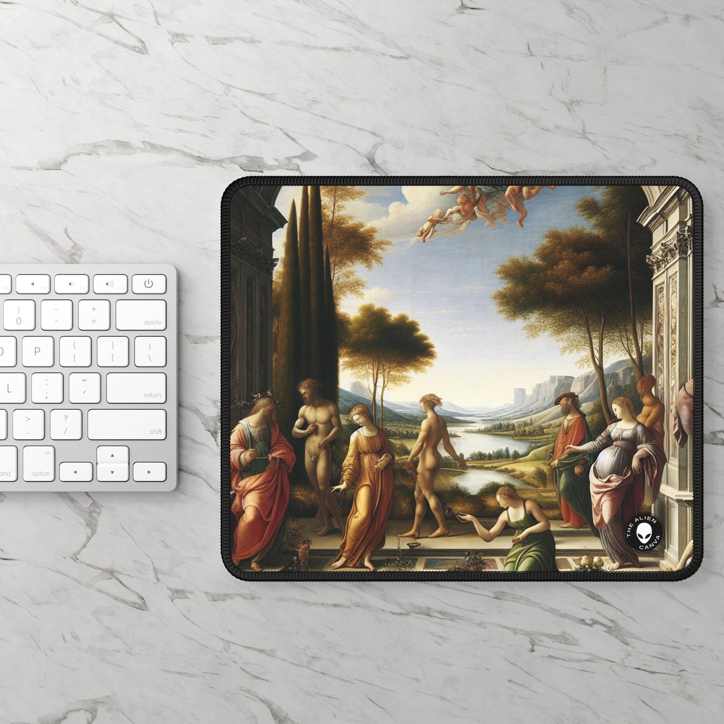 "A City Renaissance: Blending Classical Elegance with Modern Urban Energy" - The Alien Gaming Mouse Pad Renaissance Art