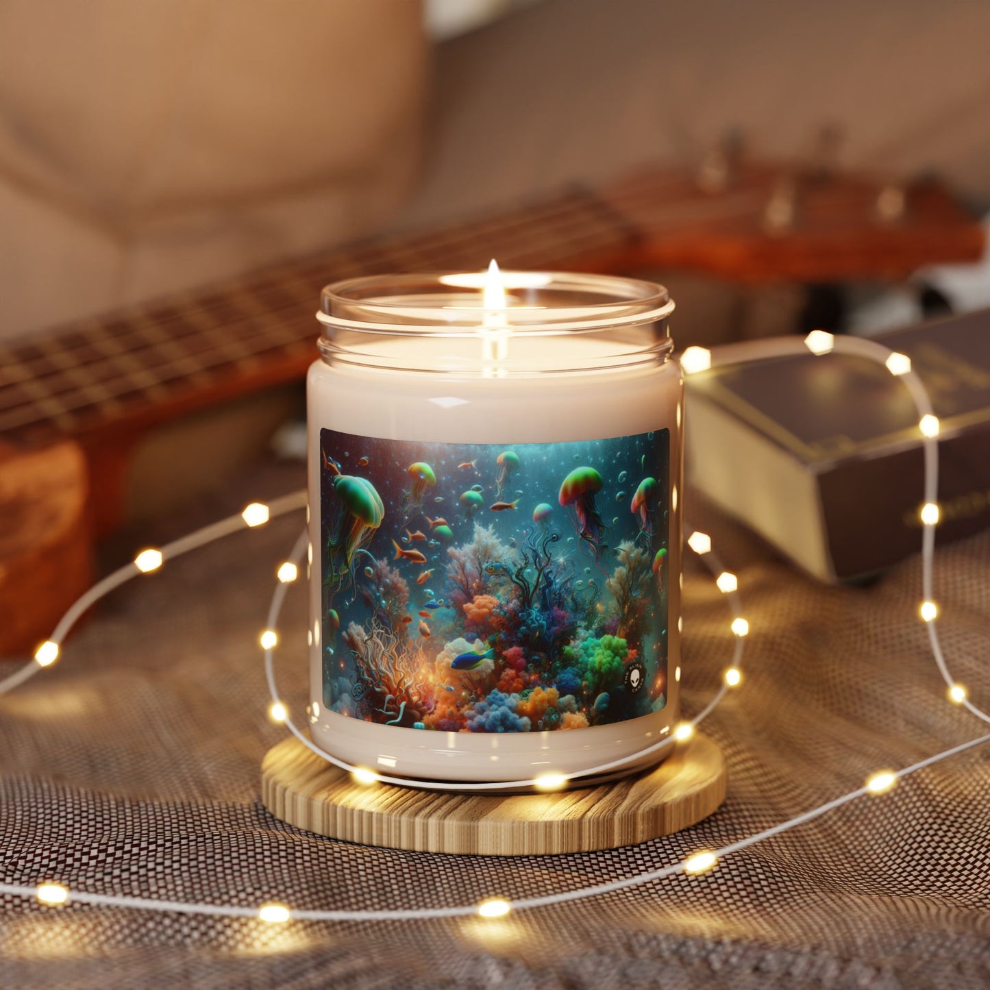 "Neon Fish Dance in Coral Forest" - The Alien Scented Soy Candle 9oz