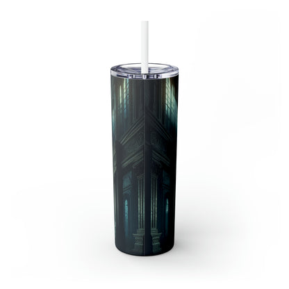 "Moonlight Shadow: A Gothic Portrait" - The Alien Maars® Skinny Tumbler avec paille 20oz Style d'art gothique