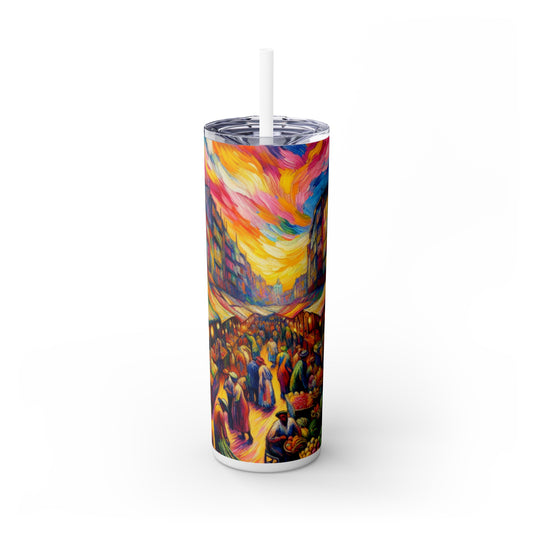 "Jungle Fauvism" - The Alien Maars® Skinny Tumbler with Straw 20oz Fauvism