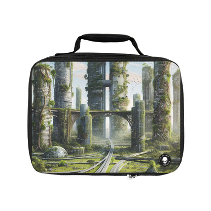 "Nature's Reclamation: A Futuristic Cityscape"- The Alien Lunch Bag