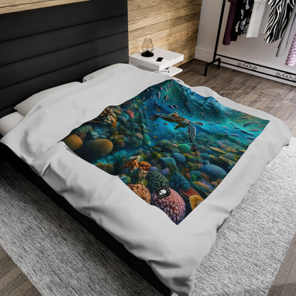 "Beneath the Surface: An Underwater Wonderland" - The Alien Velveteen Plush Blanket