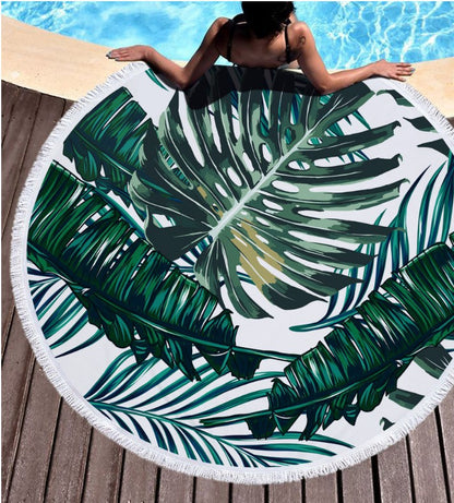 Round printed beach towel