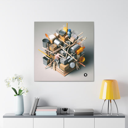 « Monochrome domestique : création d'une œuvre d'art cubiste en 3D » - The Alien Canva Cubism