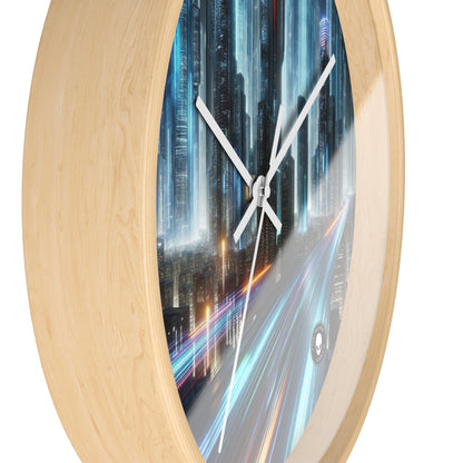 "Neon Nightscapes: A Futuristic City Adventure" - The Alien Wall Clock