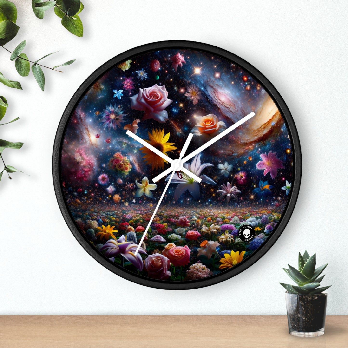 "Floral Constellations" - The Alien Wall Clock