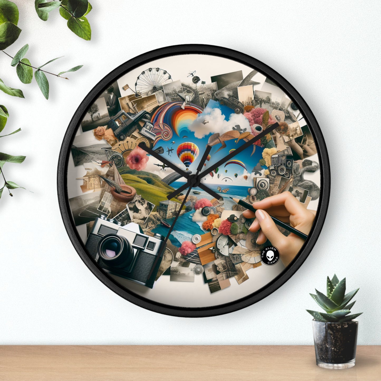 "NatureTech Metropolis: A Vision of Harmonious Coexistence" - The Alien Wall Clock Photomontage