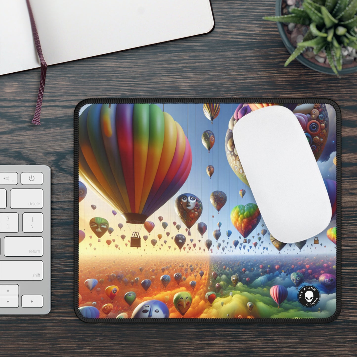 "Emotional Skyline: A Surreal Balloon Landscape" - The Alien Gaming Mouse Pad