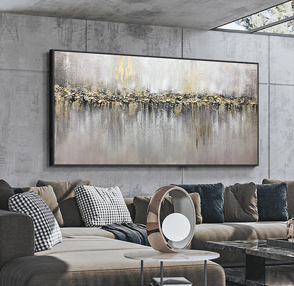 Thick Gold Abstract 3D Oil Painting Canvas Handmade