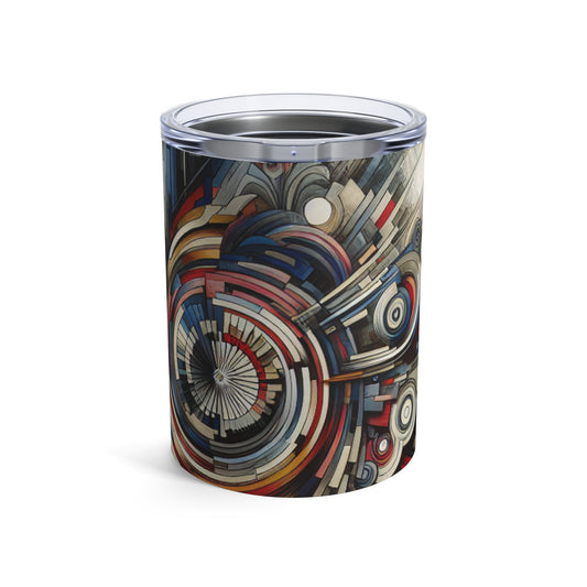 "Fragmented Realms: A Surreal Exploration in Color and Form" - The Alien Tumbler 10oz Avant-garde Art