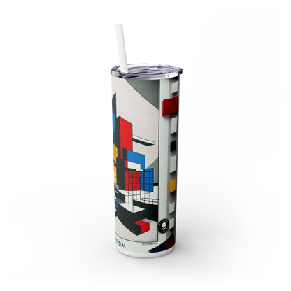 "Techno-Triangles : une exploration constructiviste de l'innovation moderne" - The Alien Maars® Skinny Tumbler with Straw 20oz Constructivisme