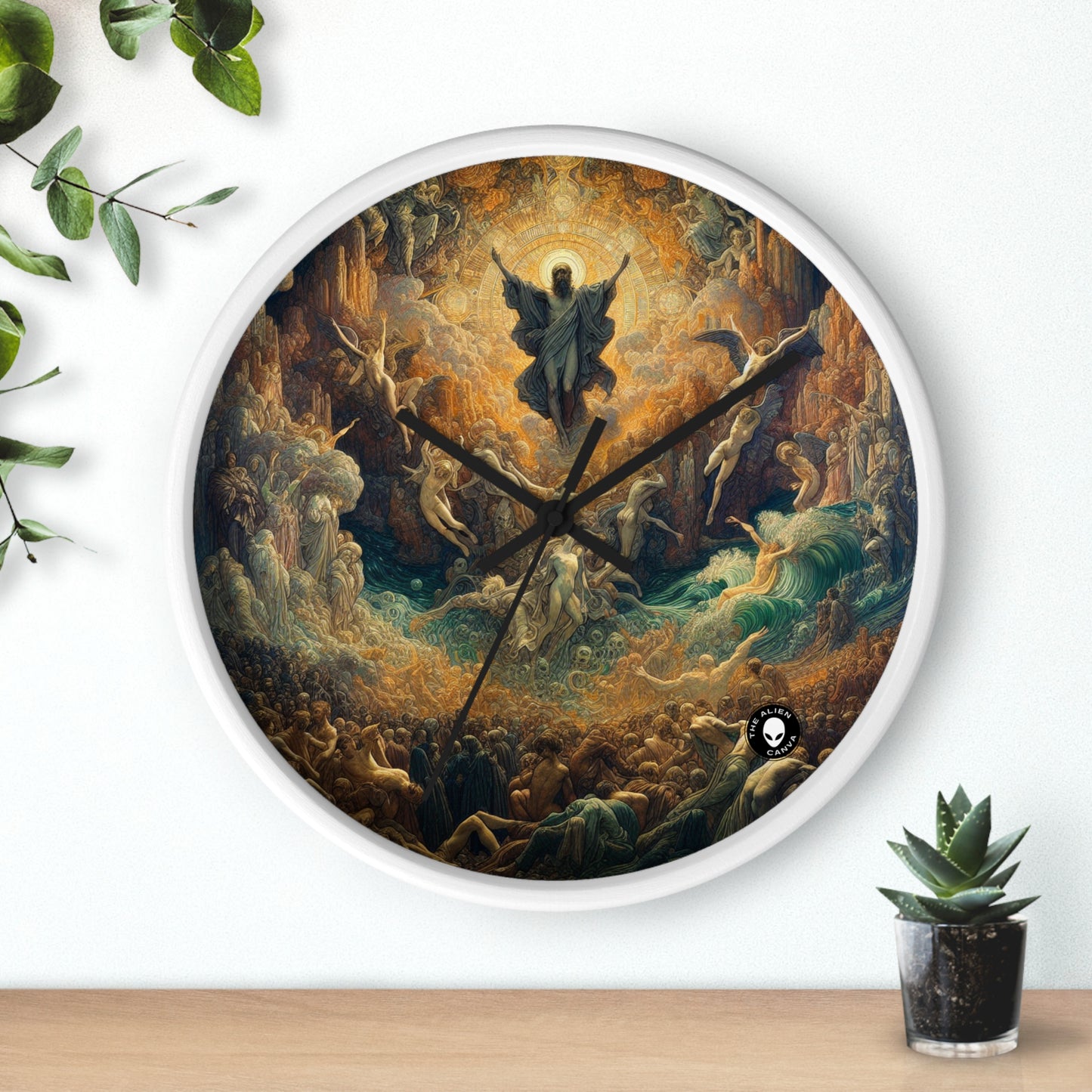 "Mystical Reflections: A Symbolic Journey Through the Looking Glass" - The Alien Wall Clock Symbolism