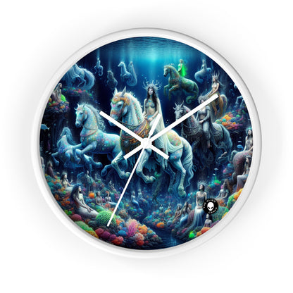 "Enchanted Underwater Realm: Mermaids and Seahorses" - The Alien Wall Clock