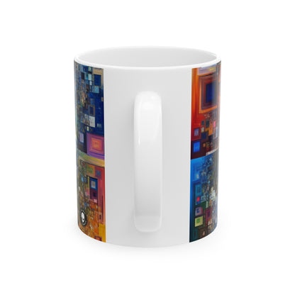 "Perception déformée : un commentaire postmoderne sur la réalité" - La tasse en céramique Alien 11oz Art postmoderne