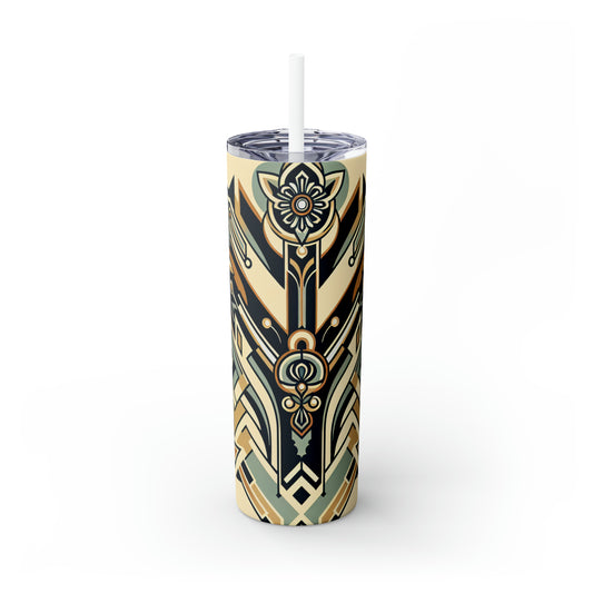 "Nuits glamour : un paysage urbain Art déco" - The Alien Maars® Skinny Tumbler avec paille 20oz Art déco