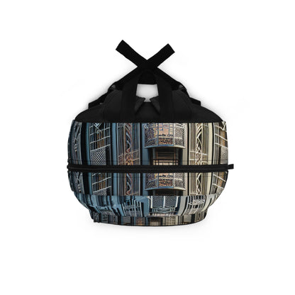 "Elegancia iluminadora: una calle de la ciudad Art Deco" - La mochila alienígena estilo Art Deco