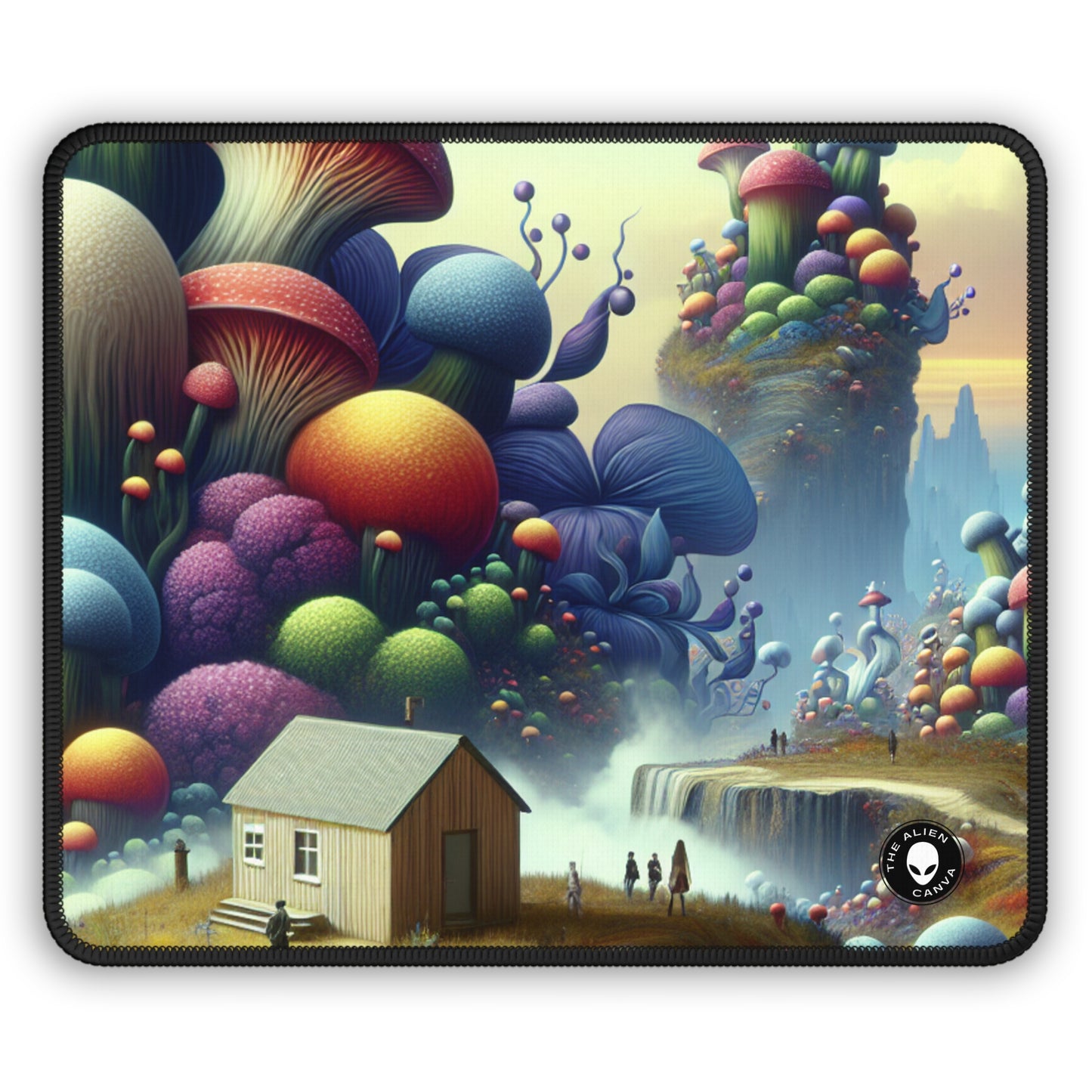 "Giant Flora and Miniature Villages: A Dreamy Wonderland" - The Alien Gaming Mouse Pad