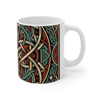 "Majestic Celtic Vision : Une œuvre d'art fascinante inspirée des falaises de Moher" - The Alien Ceramic Mug 11oz Celtic Art