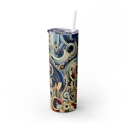 "Colors and Shapes: A Geometric Animation" - The Alien Maars® Skinny Tumbler with Straw 20oz Video Art