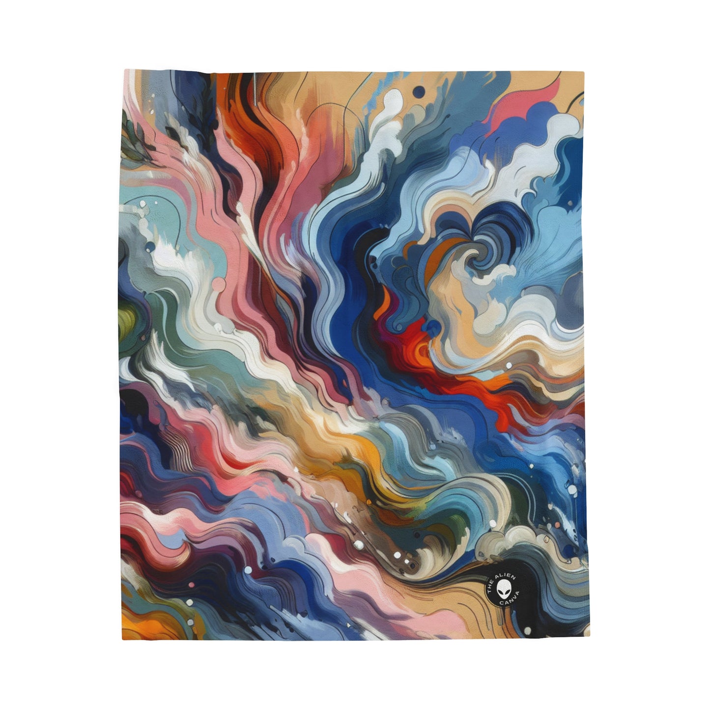 "Sunrise Serenity: Une peinture abstraite inspirée par le renouveau" - La couverture en peluche Alien Velveteen Abstraction lyrique