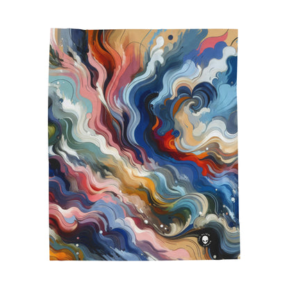 "Sunrise Serenity: An Abstract Painting Inspired by Renewal" - The Alien Velveteen Plush Blanket Lyrical Abstraction