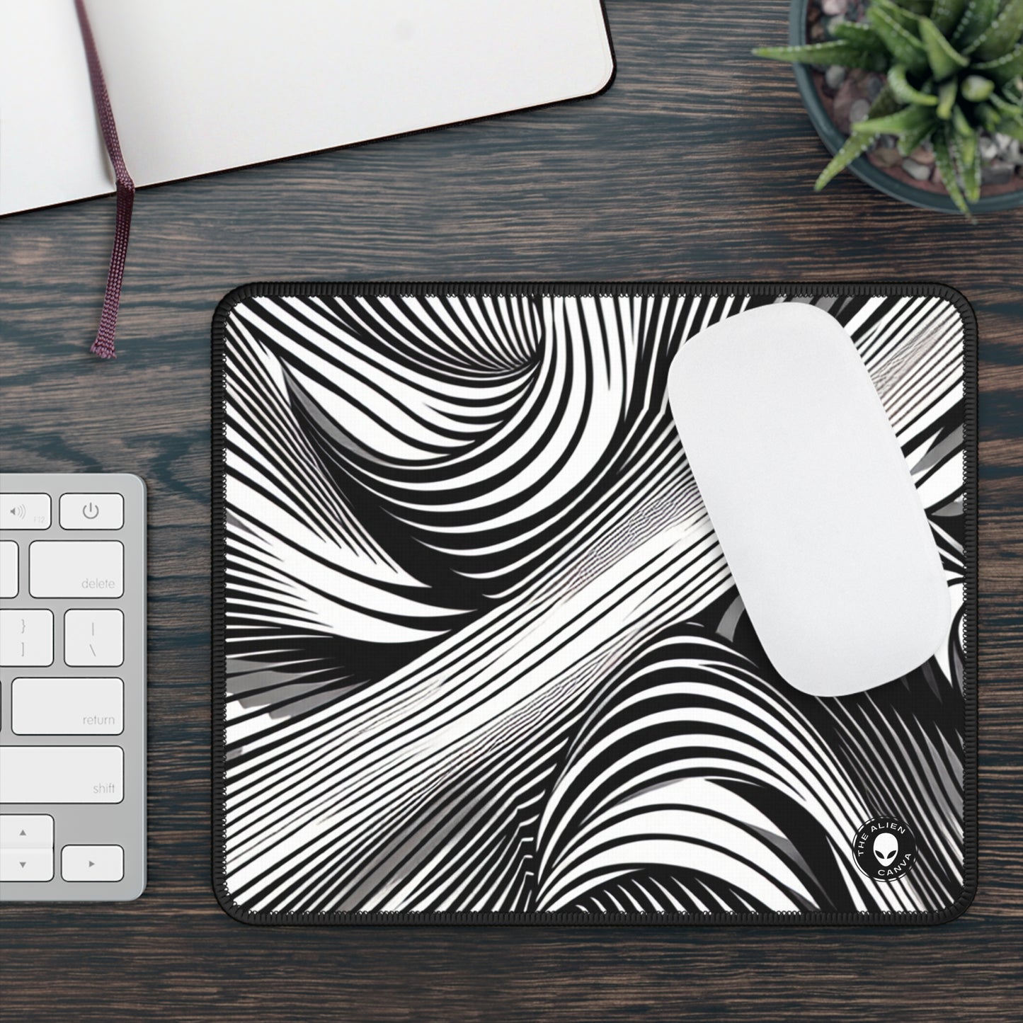 "Motion Embodied: Exploring Dynamic Illusion through Op Art" - The Alien Gaming Mouse Pad Op Art