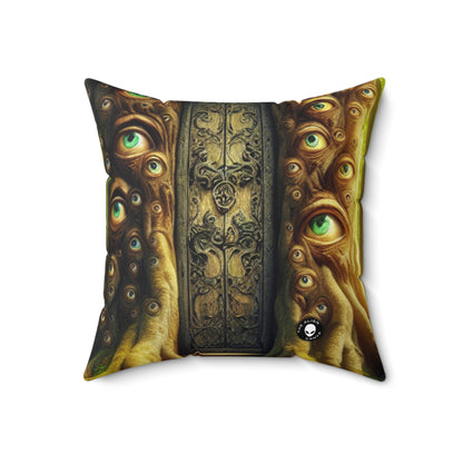 "The Watchful Forest: The Enchanted Doorway"- The Alien Spun Polyester Square Pillow