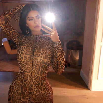 Transparent Leopard Print Jumpsuit