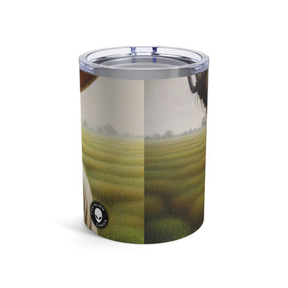 "Farmer in the Fields: A Weathered Reflection" - The Alien Tumbler 10oz Realism